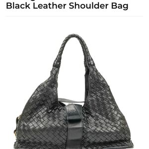 Bottega Venata Black Leather Shoulder Bag